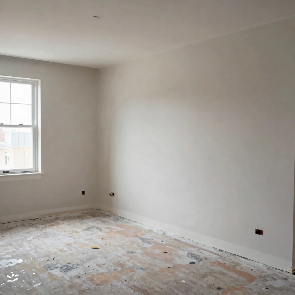 Crisp interior paint lines and finished wall angles in a commercial renovation project